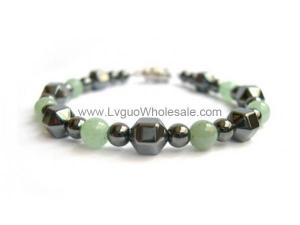 Magnet Clasp - 18cm Hematite Stone Beaded Bracelet